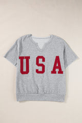 USA Notched Short Sleeve T-Shirt