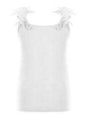 Full Size Lace Detail Scoop Neck Tank