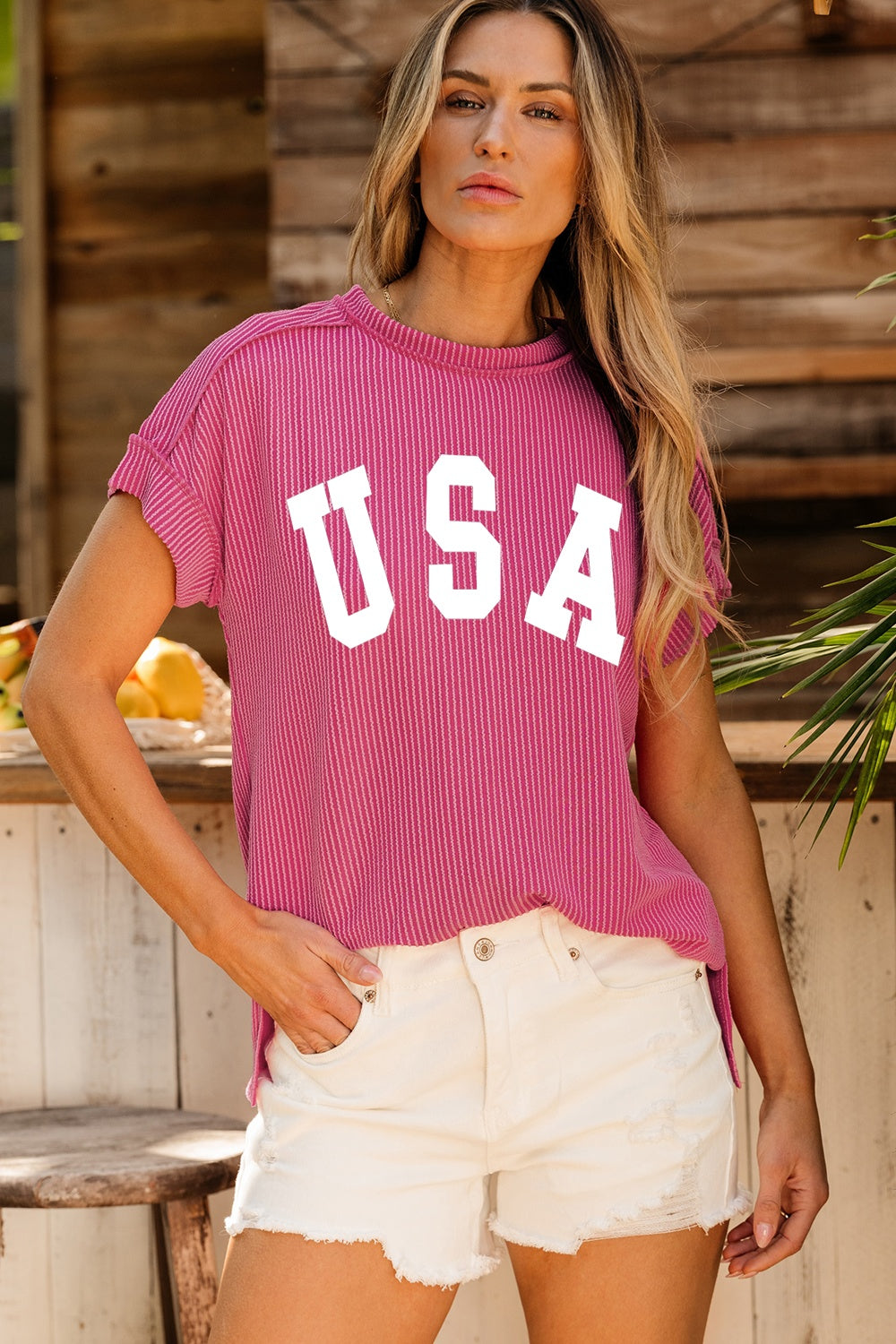 USA Round Neck Short Sleeve T-Shirt