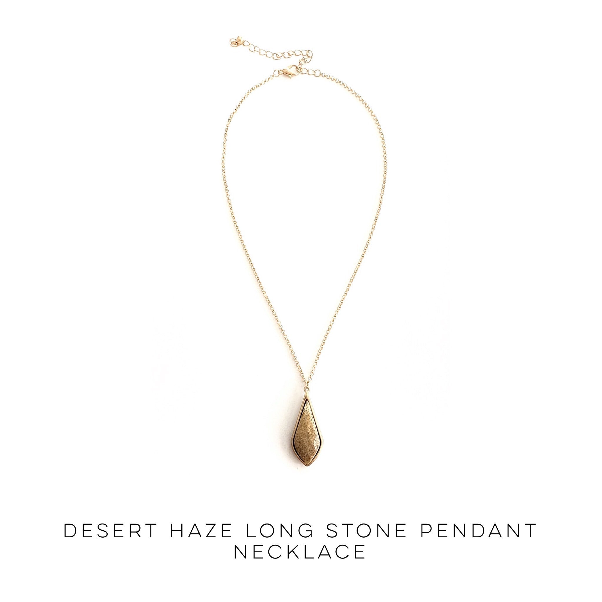 Desert Haze Long Stone Pendant Necklace