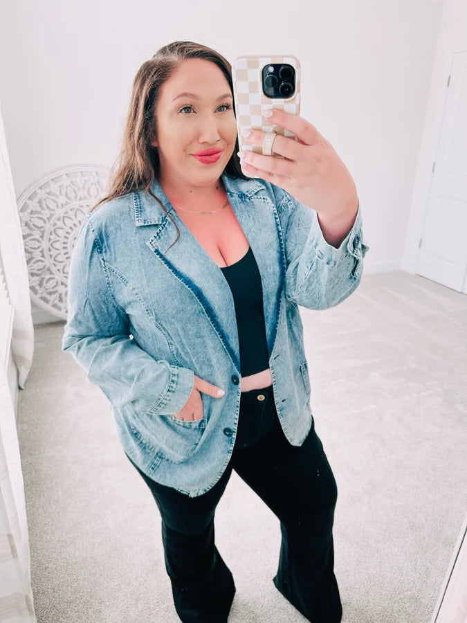 Business Brunch Denim Blazer