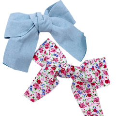 Suede & Floral Bow- 2 pack